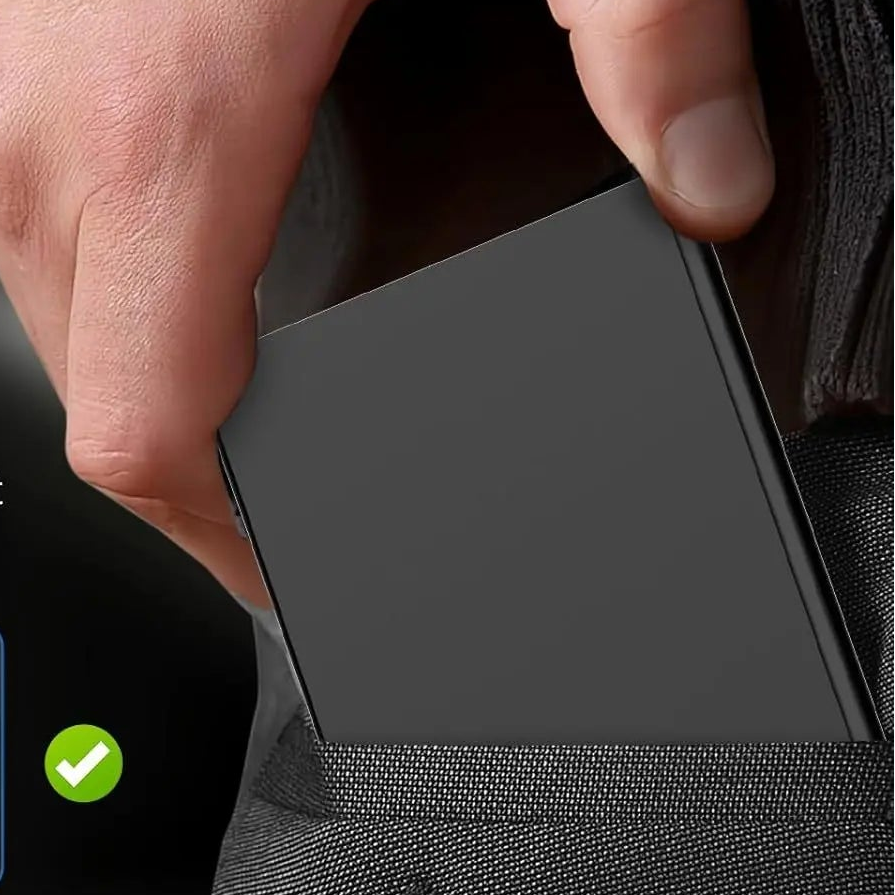 Porte-cartes pop-up RFID en aluminium ultra fin avec accès rapide et design compact — photo 4