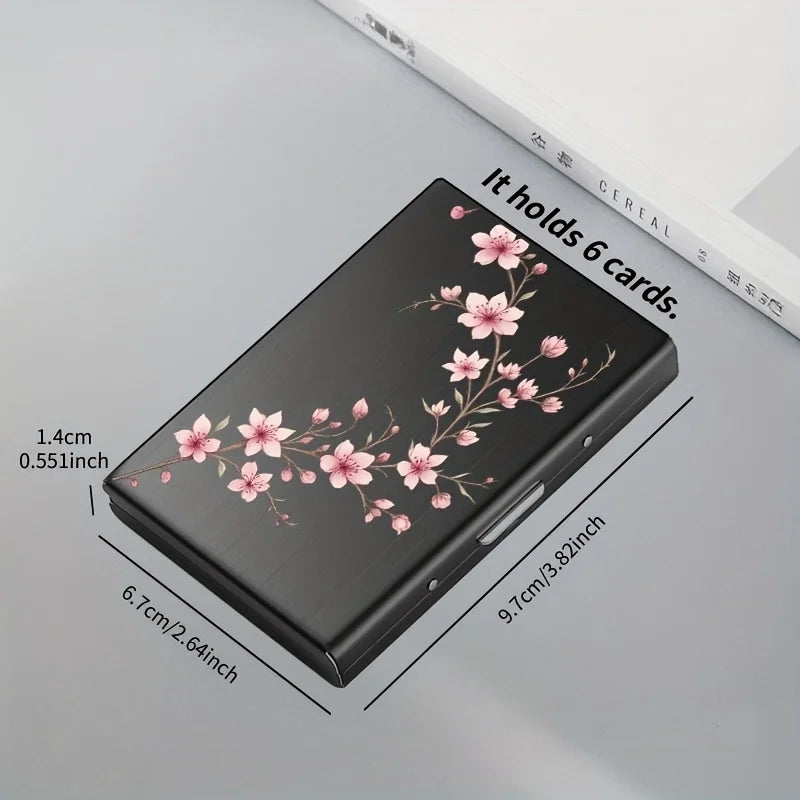 Porte-cartes RFID en acier inoxydable motif floral avec protection anti-piratage — photo 4