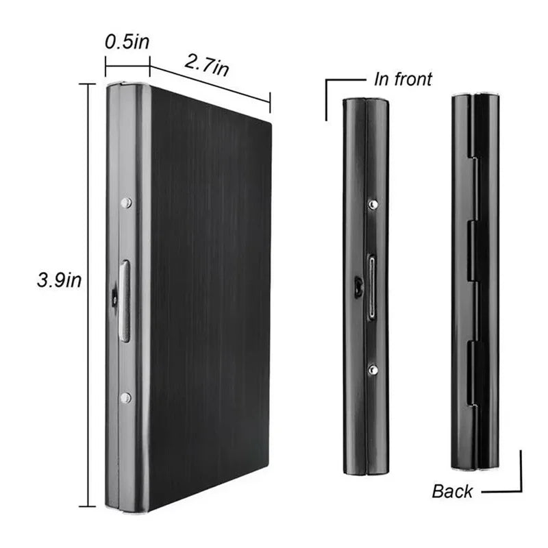 Porte-cartes RFID en acier inoxydable portefeuille métal slim avec compartiments sécurisés — photo 3 Image