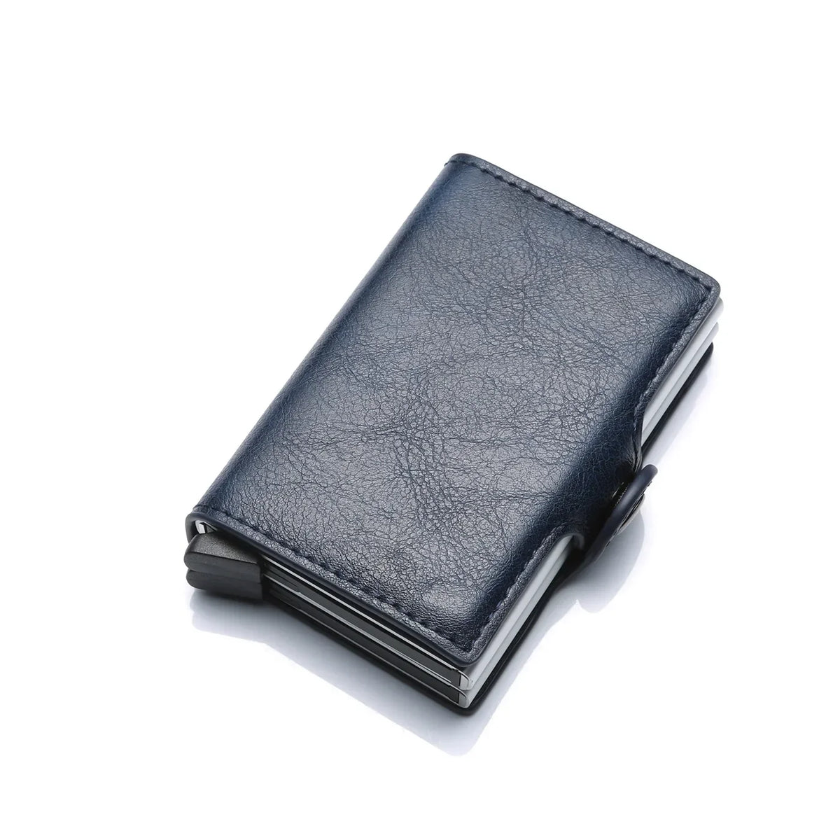 Porte-cartes RFID en aluminium et cuir PU effet carbone avec capacité 14 cartes — photo 14