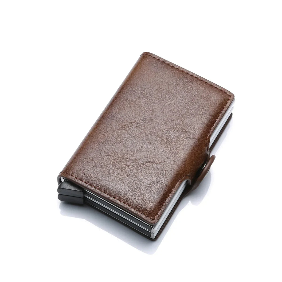Porte-cartes RFID en aluminium et cuir PU effet carbone avec capacité 14 cartes — photo 15