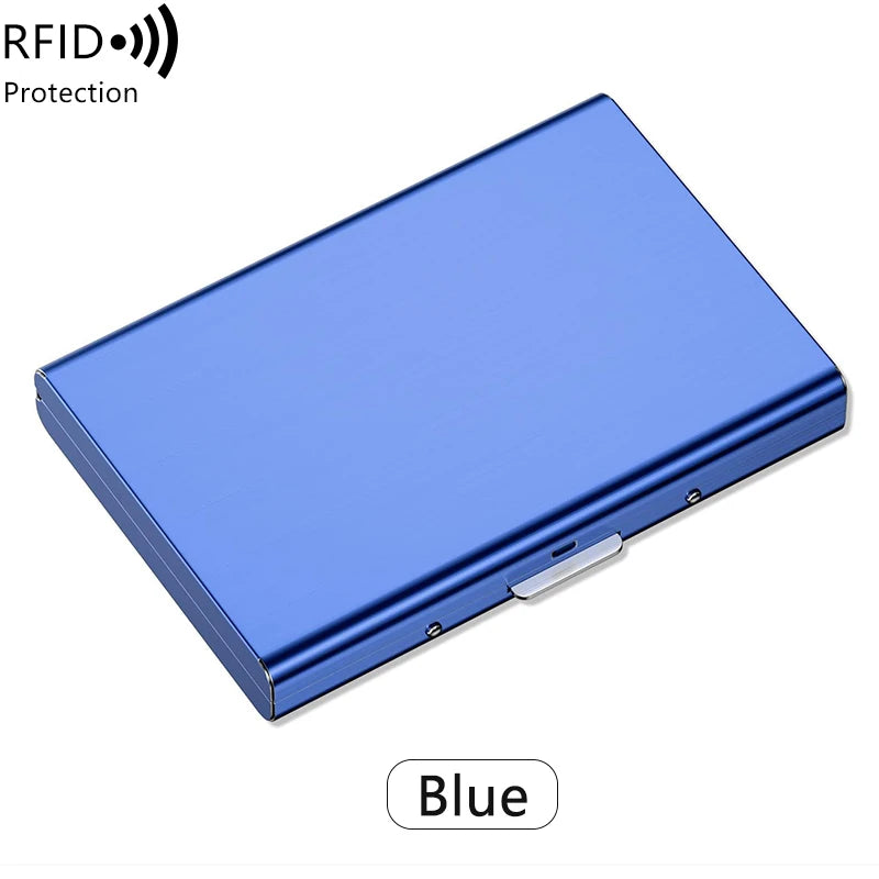 Porte-cartes RFID aluminium compact unisexe avec fermeture clip et design rigide sécurisé — photo 6