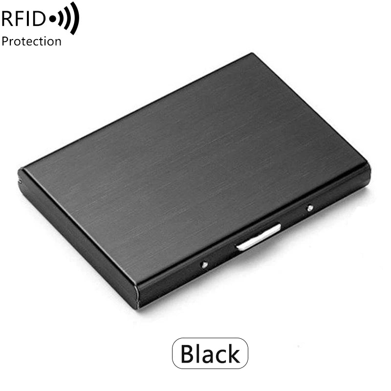 Porte-cartes RFID aluminium compact unisexe avec fermeture clip et design rigide sécurisé — photo 8