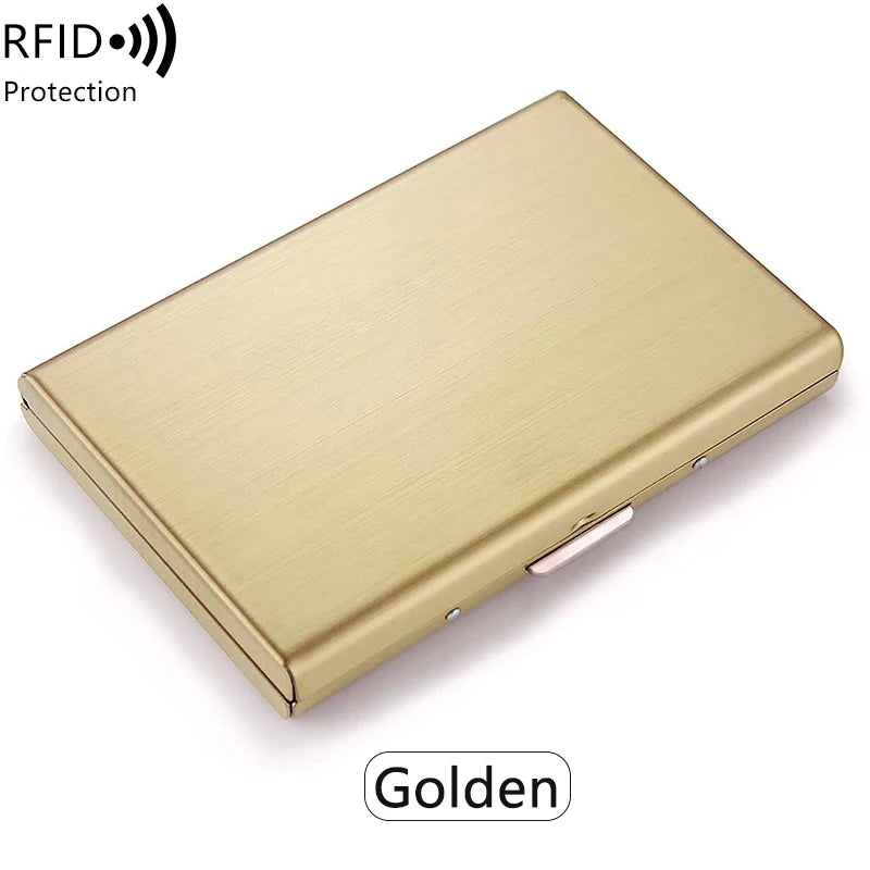 Porte-cartes RFID aluminium compact unisexe avec fermeture clip et design rigide sécurisé — photo 9
