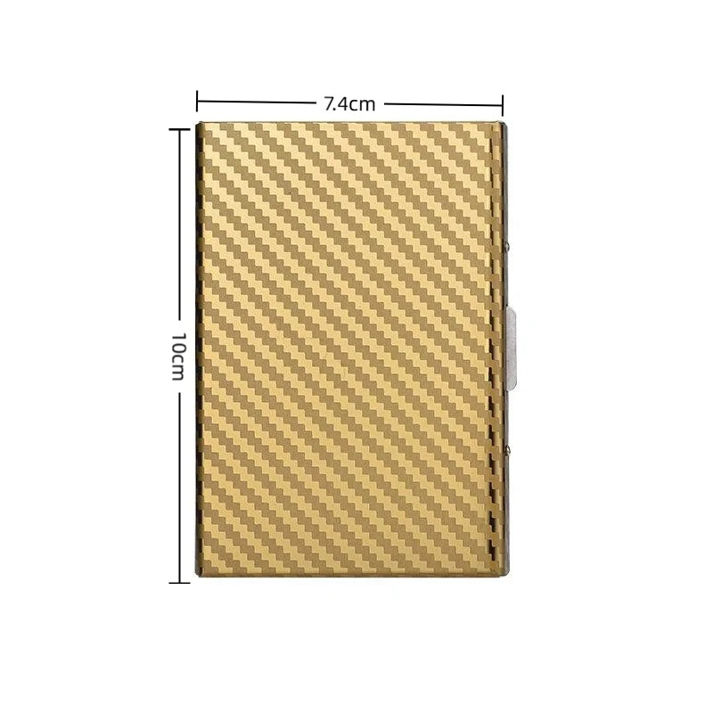 Porte-cartes RFID aluminium effet carbone compact avec fermeture clip et design élégant unisexe — photo 6