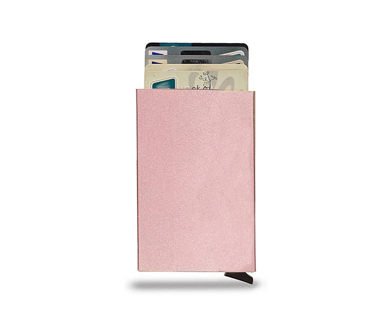 Porte-cartes RFID aluminium slim avec système pop-up portefeuille minimaliste sécurisé — photo 11