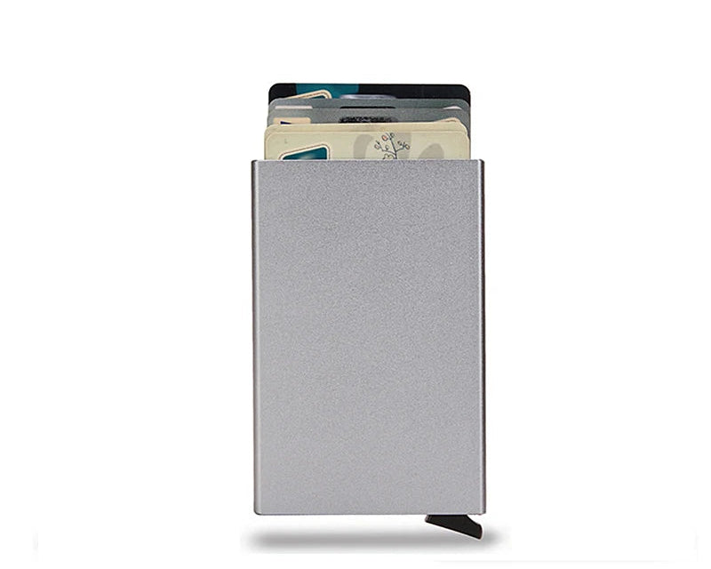 Porte-cartes RFID aluminium slim avec système pop-up portefeuille minimaliste sécurisé — photo 5