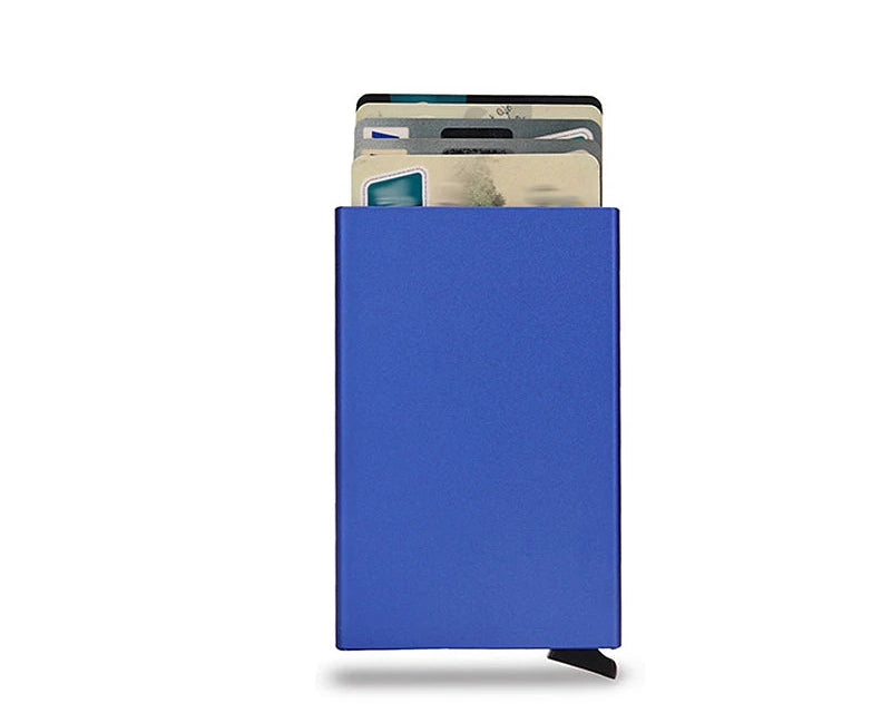Porte-cartes RFID aluminium slim avec système pop-up portefeuille minimaliste sécurisé — photo 7 Image