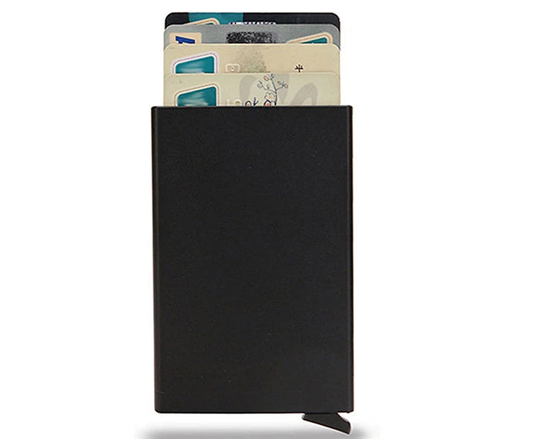 Porte-cartes RFID aluminium slim avec système pop-up portefeuille minimaliste sécurisé — photo 8