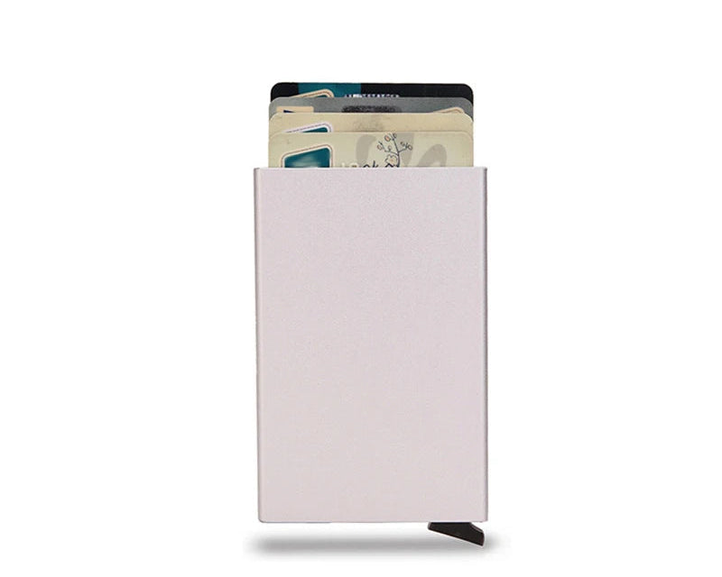 Porte-cartes RFID aluminium slim avec système pop-up portefeuille minimaliste sécurisé — photo 9