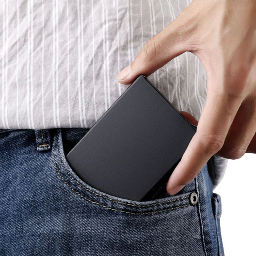 Porte-cartes RFID en aluminium slim ultra fin avec protection anti-vol unisexe — photo 1