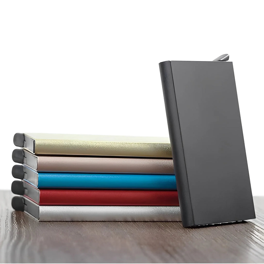 Porte-cartes RFID en aluminium slim ultra fin avec protection anti-vol unisexe — photo 2