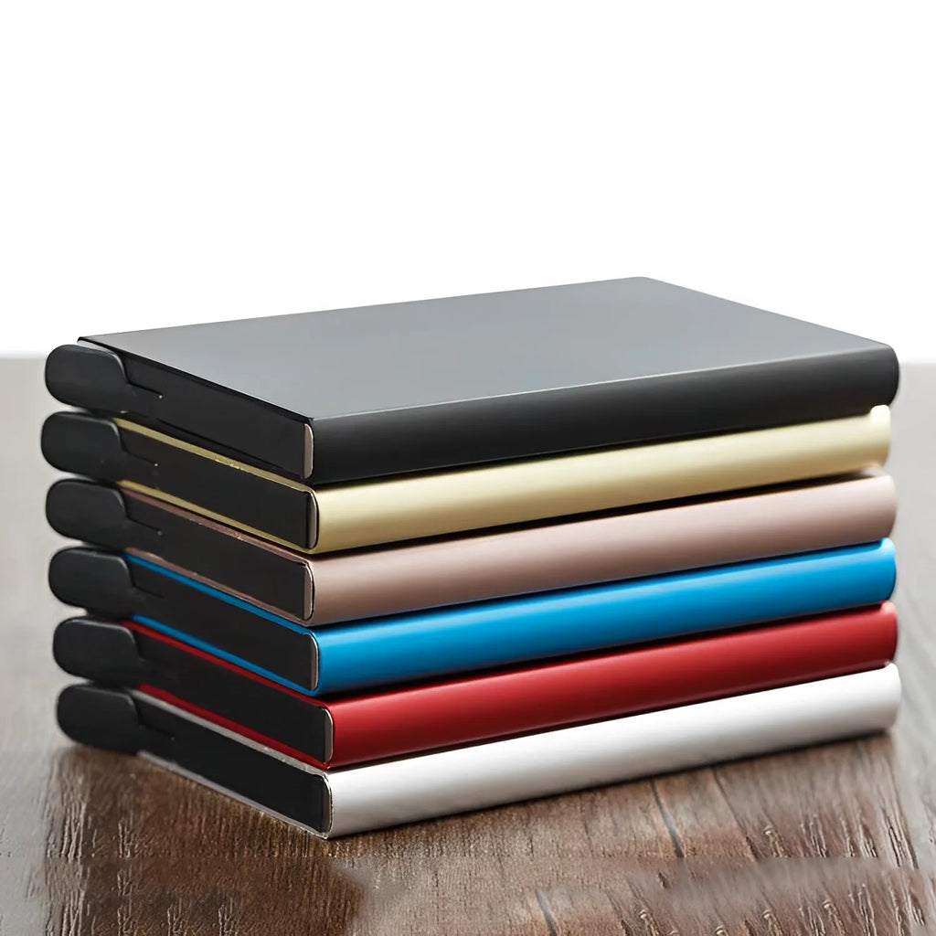 Porte-cartes RFID en aluminium slim ultra fin avec protection anti-vol unisexe — photo 3