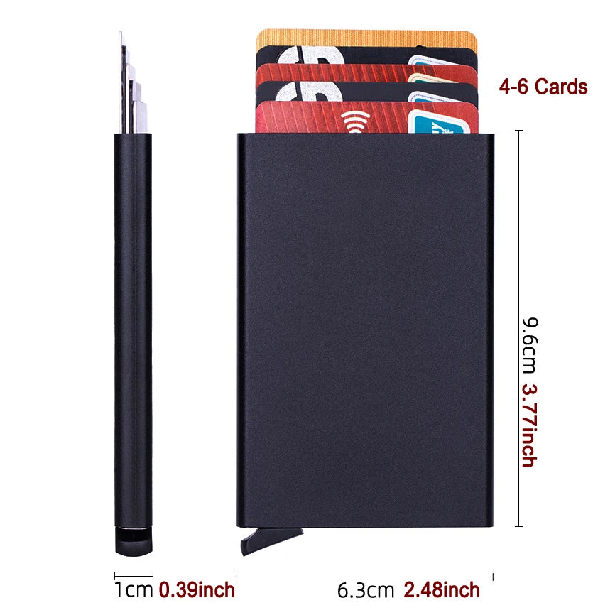 Porte-cartes RFID en aluminium slim ultra fin avec protection anti-vol unisexe — photo 4