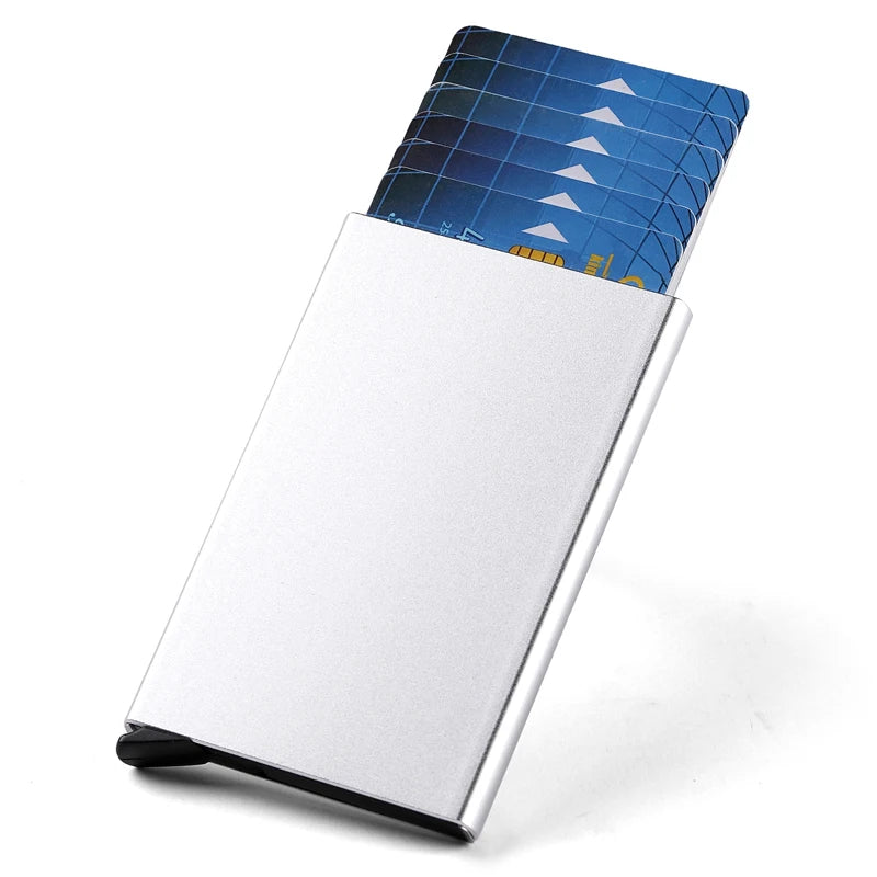 Porte-cartes RFID en aluminium slim ultra fin avec protection anti-vol unisexe — photo 7