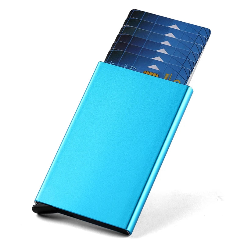 Porte-cartes RFID en aluminium slim ultra fin avec protection anti-vol unisexe — photo 9