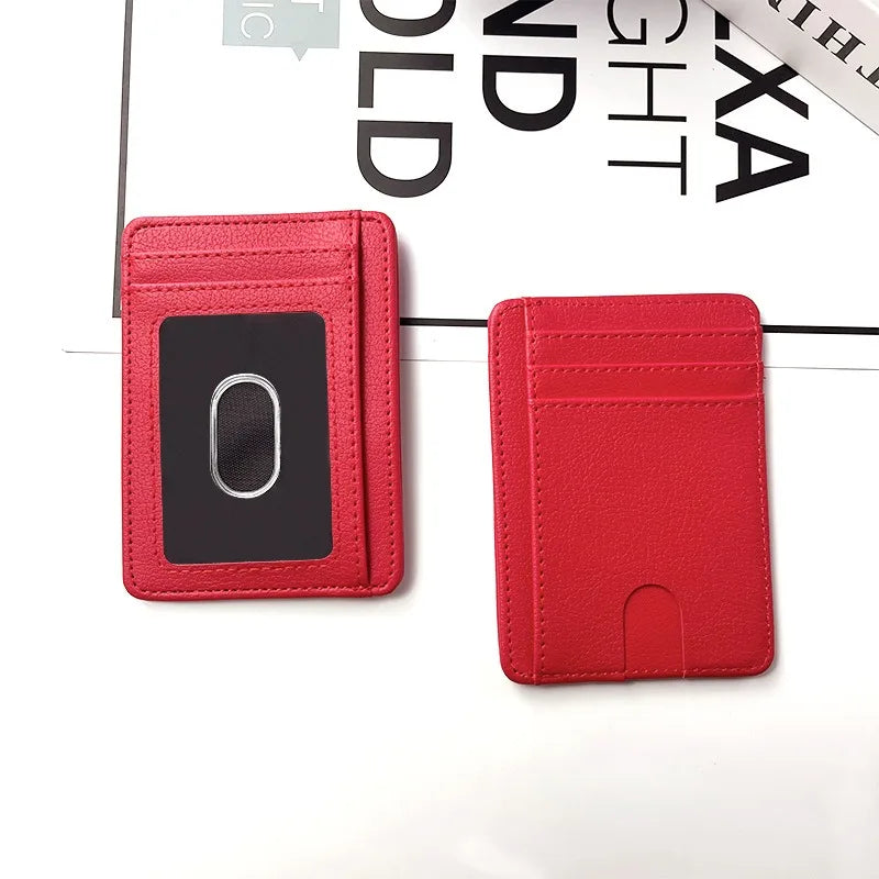 Porte-cartes rfid anti-démagnétisation en cuir pu ultra-mince avec multi-slots — photo 1