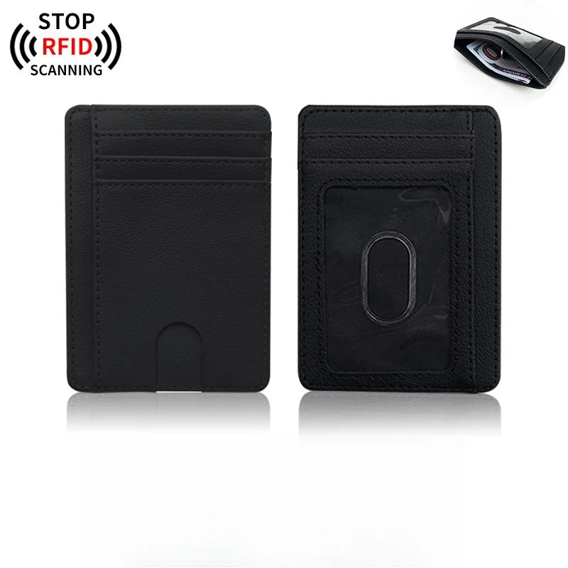 Porte-cartes rfid anti-démagnétisation en cuir pu ultra-mince avec multi-slots — photo 10 Image
