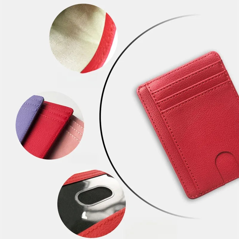 Porte-cartes rfid anti-démagnétisation en cuir pu ultra-mince avec multi-slots — photo 3