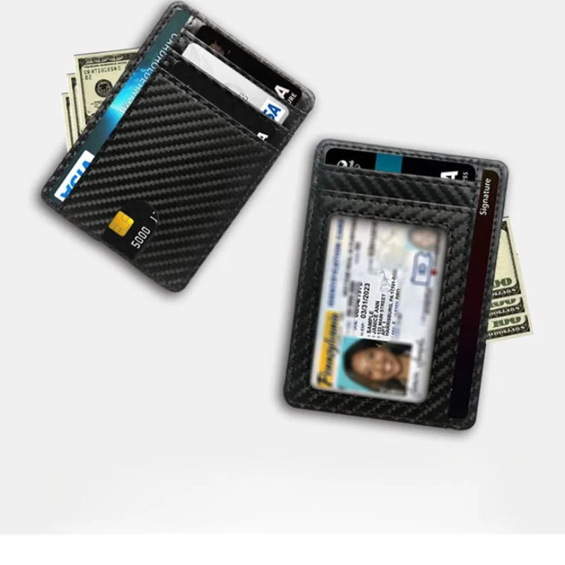 Porte-cartes rfid anti-démagnétisation en cuir pu ultra-mince avec multi-slots — photo 4