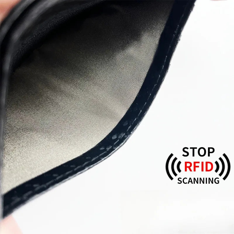 Porte-cartes rfid anti-démagnétisation en cuir pu ultra-mince avec multi-slots — photo 5