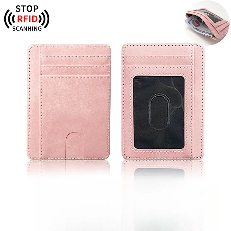 Porte-cartes rfid anti-démagnétisation en cuir pu ultra-mince avec multi-slots — photo 7