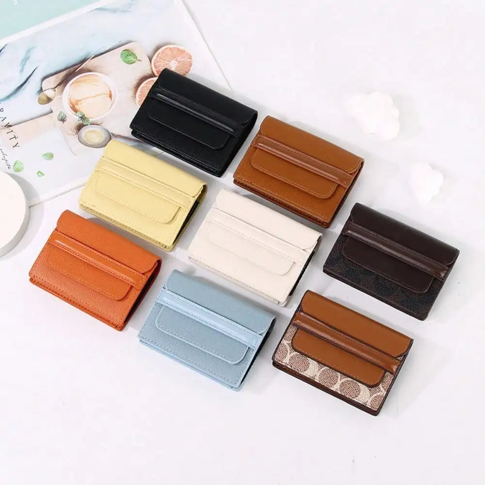 Porte-cartes rfid compact en cuir pu avec multi-emplacements et design classique — photo 1