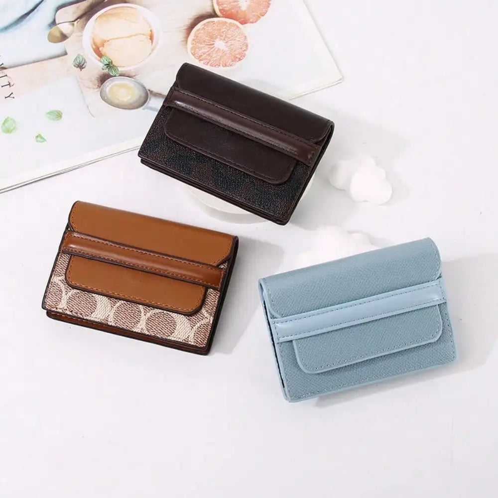 Porte-cartes rfid compact en cuir pu avec multi-emplacements et design classique — photo 2