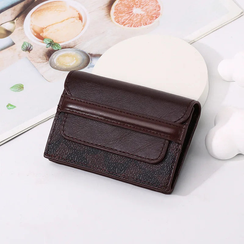Porte-cartes rfid compact en cuir pu avec multi-emplacements et design classique — photo 9