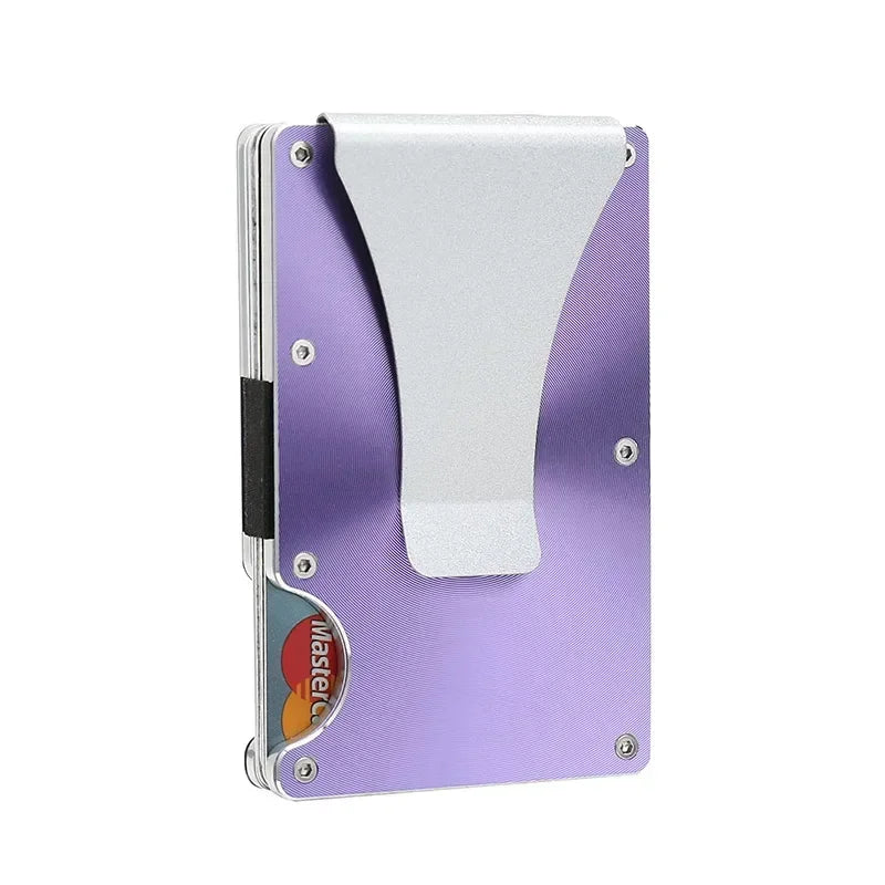 Porte-cartes RFID en fibre carbone et aluminium slim avec clip billets compact — photo 11