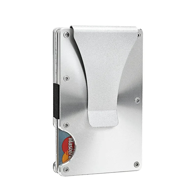 Porte-cartes RFID en fibre carbone et aluminium slim avec clip billets compact — photo 12