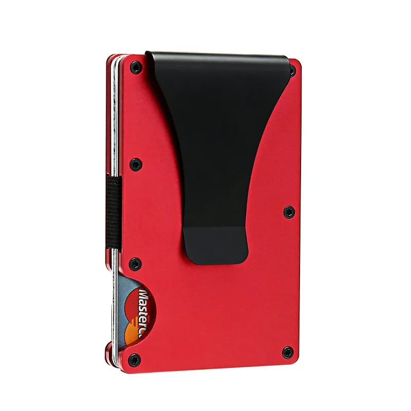 Porte-cartes RFID en fibre carbone et aluminium slim avec clip billets compact — photo 13