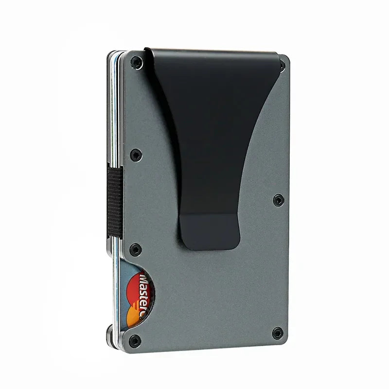 Porte-cartes RFID en fibre carbone et aluminium slim avec clip billets compact — photo 14