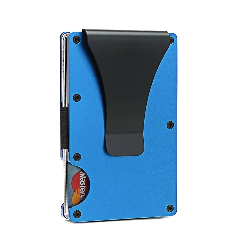 Porte-cartes RFID en fibre carbone et aluminium slim avec clip billets compact — photo 15