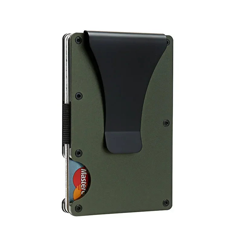 Porte-cartes RFID en fibre carbone et aluminium slim avec clip billets compact — photo 7