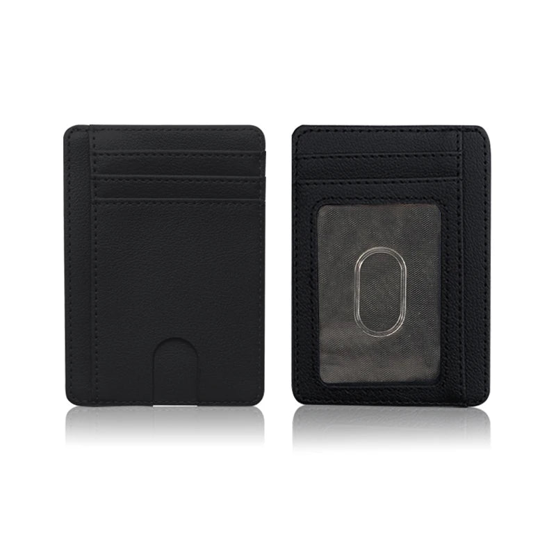Porte-cartes homme en cuir PU effet fibre de carbone RFID ultra fin minimaliste — photo 8 Image