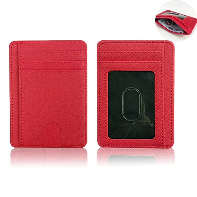 Porte-cartes homme en cuir PU effet fibre de carbone RFID ultra fin minimaliste — photo 9 Image