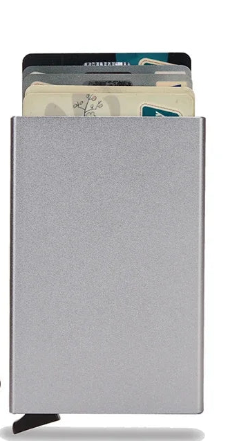 Porte-cartes RFID en métal ultra fin avec système pop-up portefeuille minimaliste — photo 10