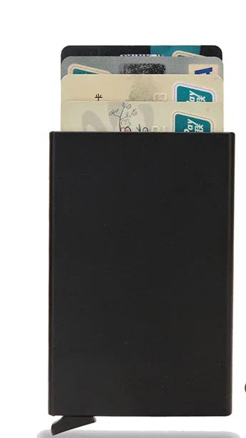 Porte-cartes RFID en métal ultra fin avec système pop-up portefeuille minimaliste — photo 11 Image