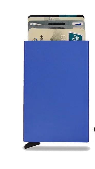 Porte-cartes RFID en métal ultra fin avec système pop-up portefeuille minimaliste — photo 7