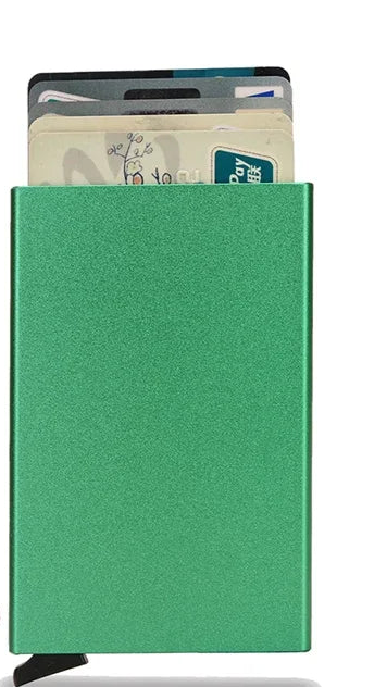 Porte-cartes RFID en métal ultra fin avec système pop-up portefeuille minimaliste — photo 9
