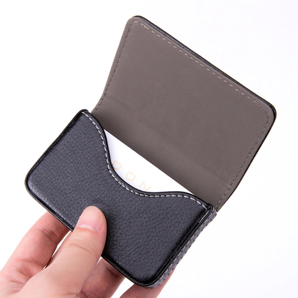 Porte-cartes rigide en simili cuir avec fermeture magnétique pour cartes de visite — photo 2