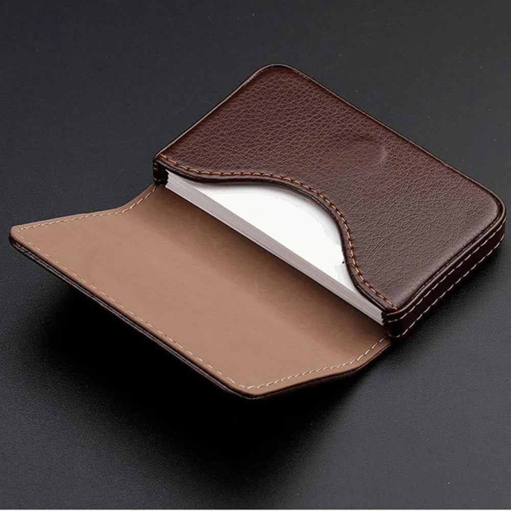 Porte-cartes rigide en simili cuir avec fermeture magnétique pour cartes de visite — photo 4 Image