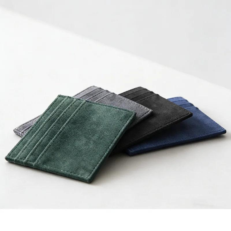 Porte-cartes slim en cuir PU unisexe compact RFID minimaliste élégant — photo 1