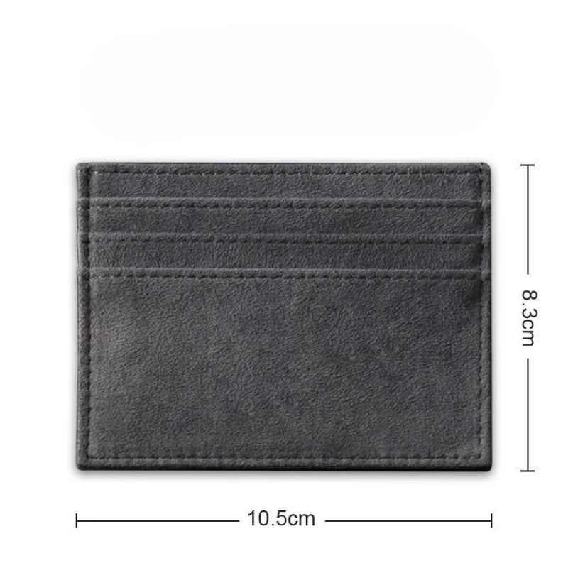Porte-cartes slim en cuir PU unisexe compact RFID minimaliste élégant — photo 2