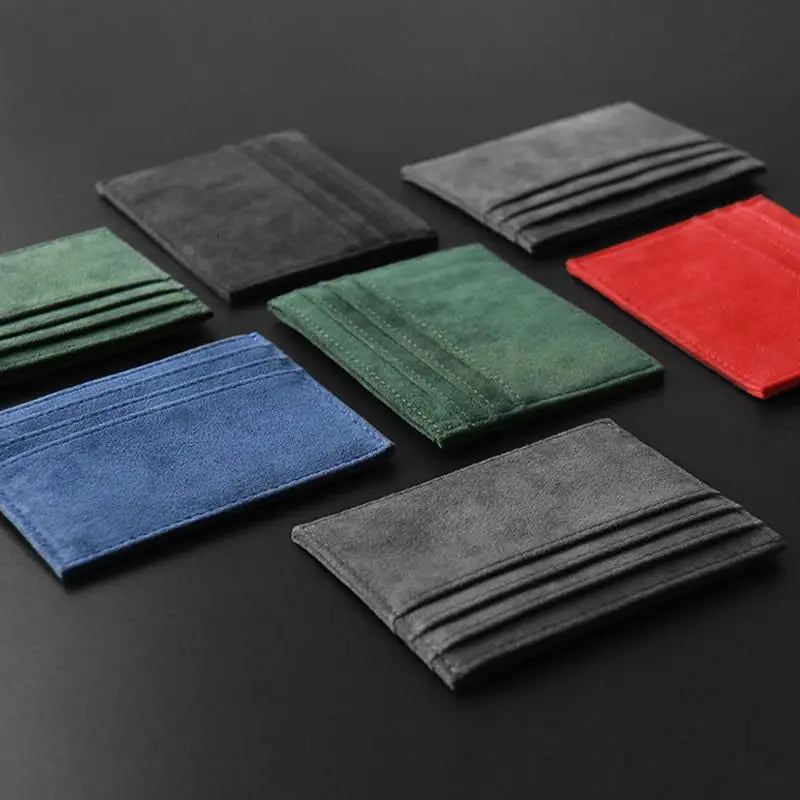 Porte-cartes slim en cuir PU unisexe compact RFID minimaliste élégant — photo 5