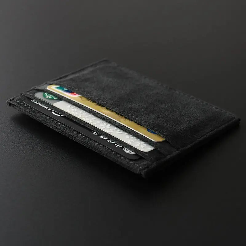 Porte-cartes slim en cuir PU unisexe compact RFID minimaliste élégant — photo 6 Image