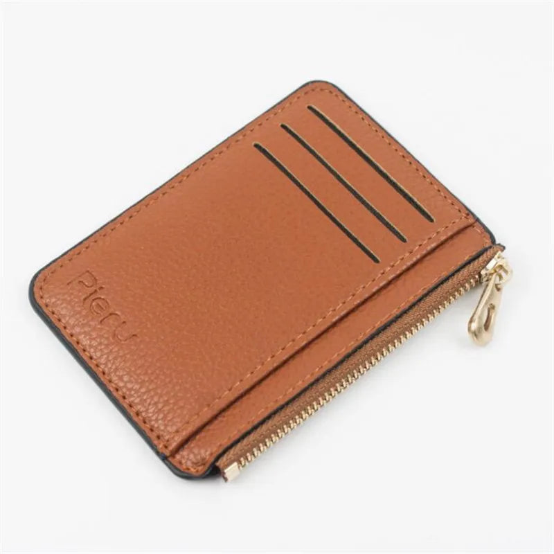 Porte-cartes slim zippé en simili cuir avec compartiments pour femme et homme — photo 10