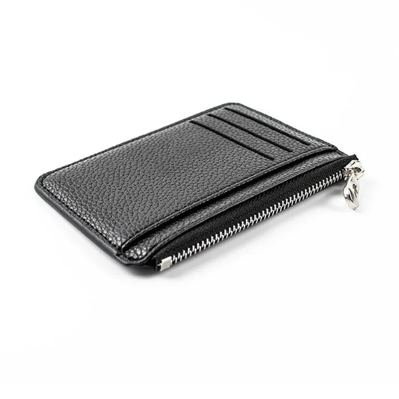 Porte-cartes slim zippé en simili cuir avec compartiments pour femme et homme — photo 2
