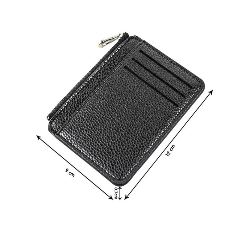 Porte-cartes slim zippé en simili cuir avec compartiments pour femme et homme — photo 4